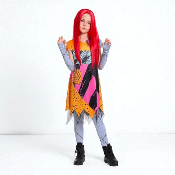 Kids Patch Dress Deluxe Costume Inspired by Sally Nightmare Before Christmas, XL - Picture 1 of 10